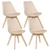 Image de Lot de 4 chaises design scandinave baya - beige