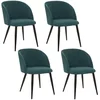 Image de Lot De 4 Chaises En Velours Côtelé Celeste