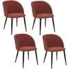 Image de Lot De 4 Chaises En Velours Côtelé Celeste