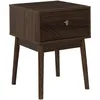 Image de The Home Deco Factory - Table de chevet 1 tiroir effet noyer TIFFANY - Marron