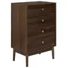 Image de Commode 4 tiroirs effet noyer tiffany - marron
