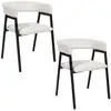 Image de Lot de 2 fauteuils design en tissu côtelé scott - beige