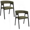Image de The Home Deco Factory - Lot de 2 fauteuils design en tissu côtelé SCOTT - Vert