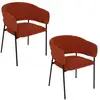 Image de Lot de 2 fauteuils à diner en velours solea - terracotta