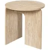 Image de Table D'appoint Ronde Effet Travertin Pietra - D.45 Cm - Beige