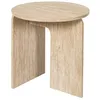 Image de The Home Deco Factory - Table dappoint ronde effet travertin PIETRA - D.45 cm - Beige