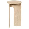 Image de The Home Deco Factory - Table dappoint ronde effet travertin PIETRA - D.30 cm - Beige