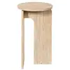 Image de Table d'appoint ronde effet travertin pietra - d.30 cm - beige