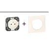 Image de Pack Dooxie 1 prise secteur 2P+T couleur blanche 1 plaque de finition 1 poste couleur blanche