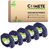 Image de 91200 - 5 Rubans Etiqueteuses compatible pour DYMO LetraTag 91200 - 12 mm x 4 m - Noir sur Blanc - COMETE CONSOMMABLE