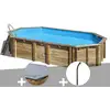Image de Kit Piscine Bois Gré Orange 7,55 X 4,56 X 1,46 M