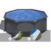 Image de Kit piscine acier gris anthracite Gré Louko ronde 320 x 122 m + Bâche dhivernage + Tapis de sol