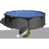 Image de Kit piscine acier gris anthracite Gré Juni ronde 480 x 132 m + Bâche dhivernage