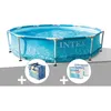 Image de Kit piscine tubulaire Intex Metal Frame Ocean ronde 305 x 076 m + Bâche à bulles + 6 cartouches de filtration
