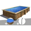 Image de Kit piscine bois Gré Lemon 375 x 200 x 068 m + Bâche à bulles + Douche