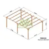 Image de Carport en bois nanterre 600 x 420 cm + 6 supports surélevés - maderland