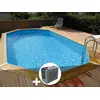 Image de Kit Piscine Bois Ubbink Océa 6,10 X 4,00 X 1,30 M - Liner Beige + Poolican
