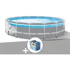 Image de Kit piscine tubulaire Intex Prism Frame Clearview ronde 488 x 122 m + Bâche à bulles