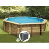 Image de Kit Piscine Bois Ubbink Océa 5,10 X 1,20 M - Liner Beige + Poolican
