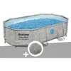 Image de Kit piscine tubulaire ovale Bestway Power Steel SwimVista avec hublots 488 x 305 x 107 m + 10 kg de zéolite