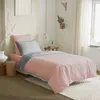 Image de Pack complet 4 pièces Rose/Gris réversible housse de couette pour lit 90 x 190 cm