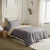 Image de Pack Complet 4 Pièces Taupe/lin Réversible Housse De Couette Pour Lit 90 X 190 Cm