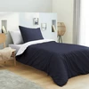 Image de Pack Complet 4 Pièces Marine/blanc Réversible Housse De Couette Pour Lit 90 X 190 Cm