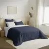 Image de Pack Complet 6 Pièces Marine/blanc Réversible Housse De Couette Pour Lit 180 X 200 Cm "king Size"