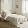 Image de Pack complet 4 pièces Lin/Blanc réversible housse de couette pour lit 90 x 190 cm