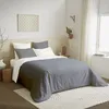 Image de Pack complet 6 pièces Anthracite/Blanc réversible housse de couette pour lit 160 x 200 cm - Blanc -