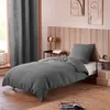 Image de Parure de couette Noah Gaze de Coton 140 x 200 pour lit 1 place - Noah Ardoise - Noah Ardoise -