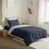 Image de Pack Complet 4 Pièces Marine/bleu Ciel Réversible Housse De Couette Pour Lit 90 X 190 Cm