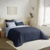 Image de Pack complet 6 pièces Marine/Bleu Ciel réversible housse de couette pour lit 160 x 200 cm - Bleu -