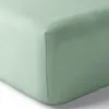 Image de Drap housse percale Julian avec bonnet 35 cm toutes dimensions Coton Pur - Julian Céladon - 90 x 190 cm bonnet de 35 cm