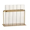 Image de Soliflore 5 Tubes Verre En Métal Doré 17x7x15 Cm
