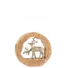 Image de Couple de rennes en argent encerclé de bois de manguier
