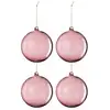 Image de Boite de 4 boules en verre mauve 12x12x12 cm