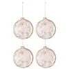 Image de Boite de 4 boules en verre rose 12x12x12 cm