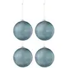 Image de Boite de 4 boules en verre vert 12x12x12 cm