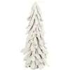 Image de Sapin décoratif enneigé en bois blanc 25x25x70 cm