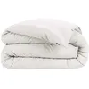 Image de Housse de couette flanelle 100% coton 200 x 200 cm - LEFFET PAPILLON - CANDICE - Boutons bois - Neige