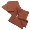 Image de Lot de 3 serviettes en gaze de coton GAIA - LEFFET PAPILLON - Terracotta - 40 x 40 cm