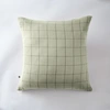 Image de Taie D'oreiller 60x60 Cm Gaze De Coton Gaïa À Grands Carreaux Vert D'eau