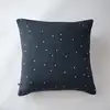 Image de Taie D'oreiller 60x60 Cm Gaze De Coton Gaïa À Pois Brodés Minuit