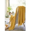 Image de Plaid - GAIA - Jaune - 130 x 160 cm - 100% Coton - Doux et Souple
