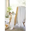 Image de Plaid - GAIA - 130 x 160 cm - 100% Coton - Doux - Blanc