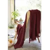Image de Plaid - GAIA - Bordeaux - 130 x 160 cm - 100% Coton - Doux et Souple