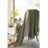 Image de Plaid - GAIA - Romarin - 130 x 160 cm - 100% Coton - Doux et Souple