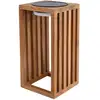 Image de Lanterne Solaire Décorative - Chennai - H30 Cm - En Bois Teck Massif - Led Blanc Chaud