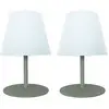 Image de Set De 2 Lampes De Table Sans Fil - Twins - Olive - H16 Cm - Led